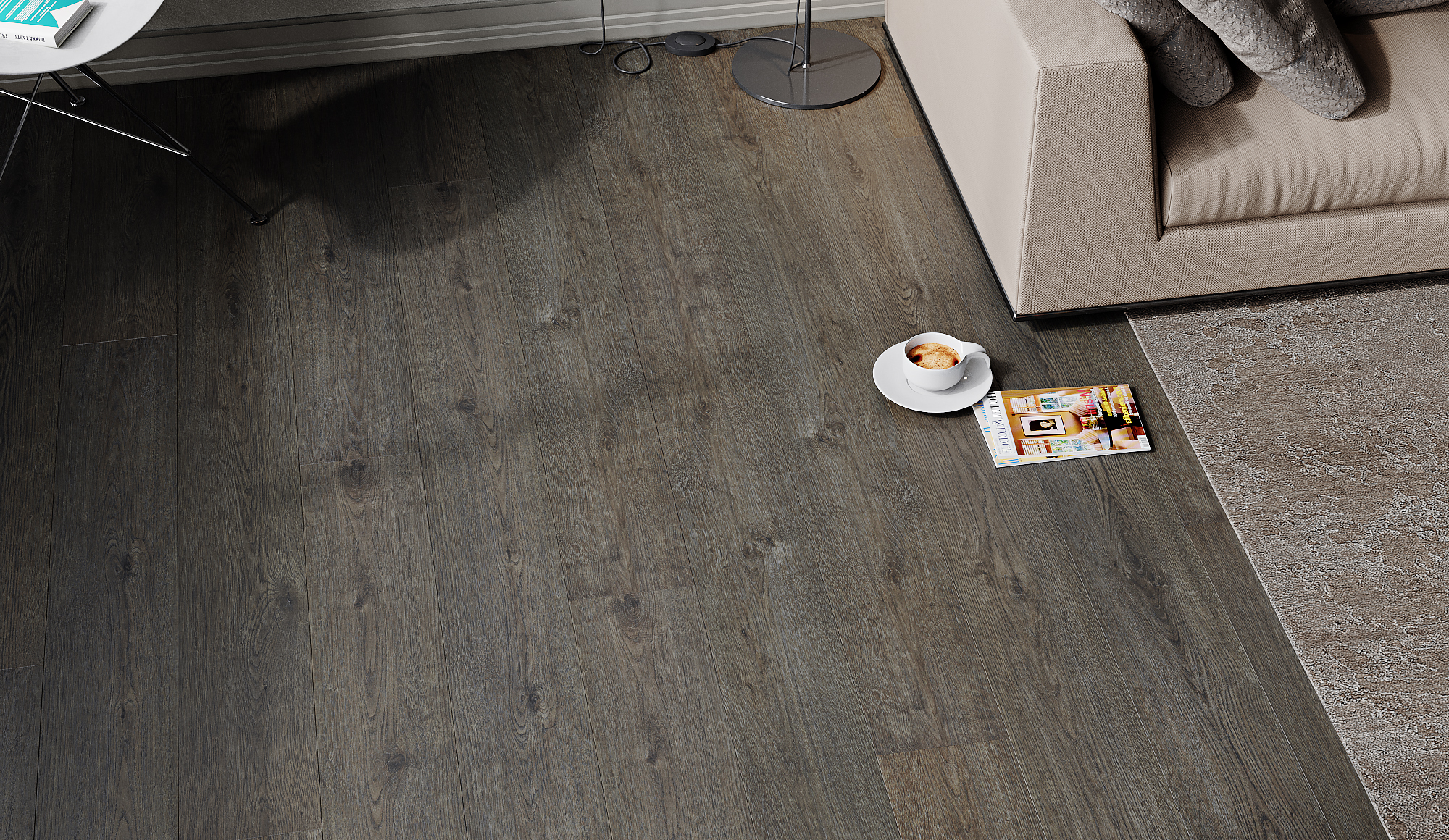 Кварцвиниловый SPC ламинат Art East Art Stone Armor Ясень Бойсмана ARM 92 1220×196×9 фото в интерьере